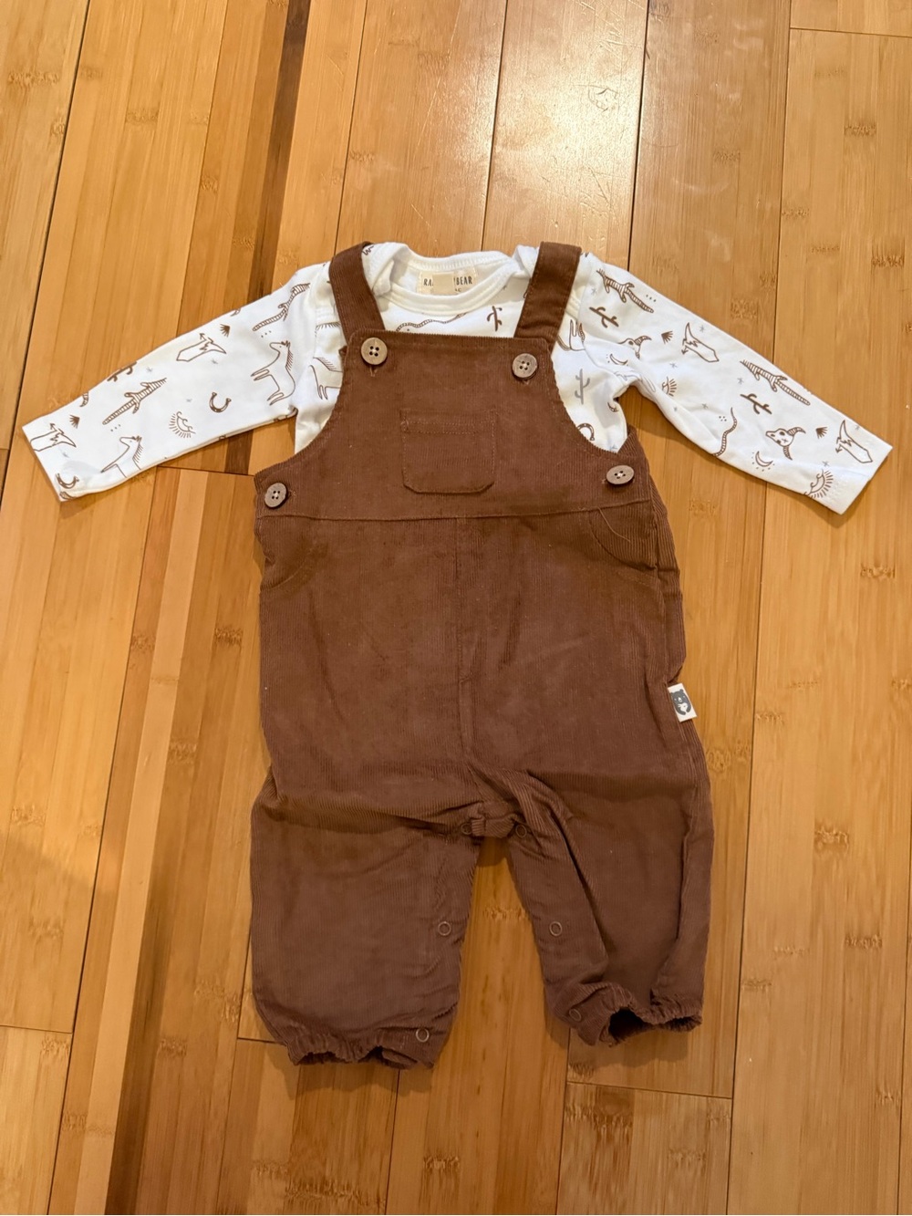 Rabbit and bear Kids Brown Corduroy Overalls - Soft Everyday Bottoms